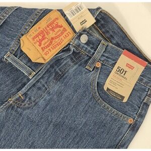 Levi's Jeans Mens 29x30 Blue Denim 501 Straight Leg Button Fly Original NWT